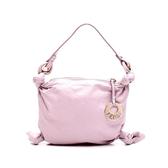 Fendi Handbags - FENDI KNOT MINI HANDBAG LAVENDER LEATHER FENDI CIRCULAR LOGO DROP EMBELLISHMENT